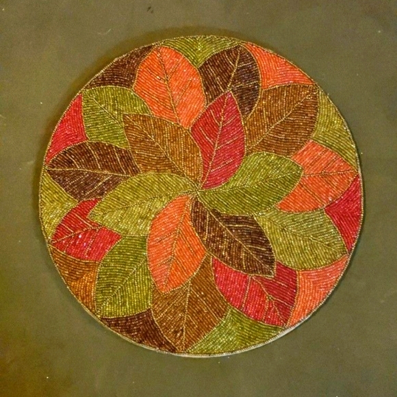 Pier 1 Holiday Pier One Beaded Fall Placemats Charger 5 Poshmark
